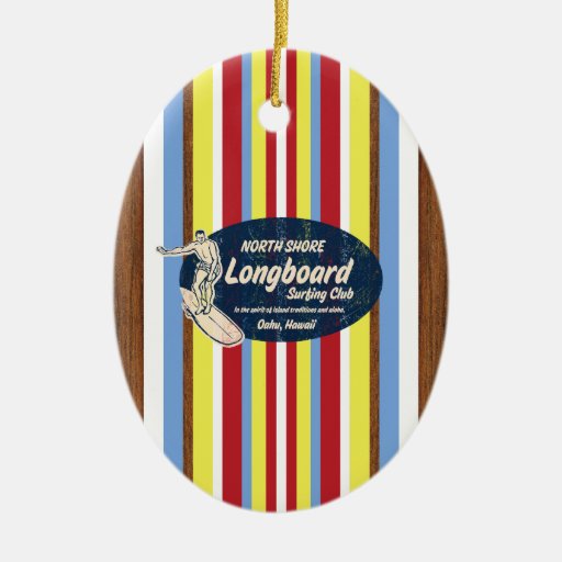 Pipeline Vintage Surfboard Ornament