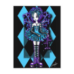 "Piper" Harlequin Teal Dragonfly Fairy Postcard