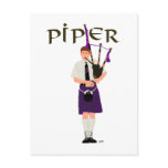 PIPER Purple Plaid Post Card