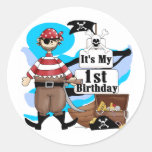 Pirate 1st Birthday T-shirts and Gifts Stickers