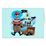 Pirate 2nd Birthday T-shirts and Gifts Greeting Cards