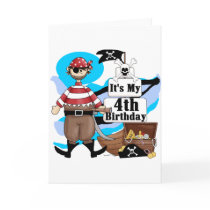 Pirate 4th Birthday Tshirts and Gifts Card