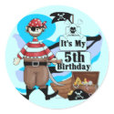 Pirate 5th Birthday Tshirts and Gifts stickers