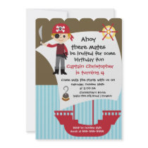 Pirate Ahoy Mates Birthday Party Invitation Boy