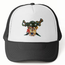 Pirate Airedale Trucker Hats