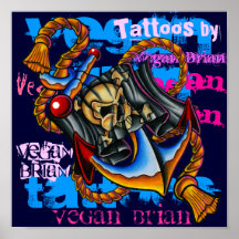 Pirate Anchor print by Vegan Brian