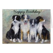 Pirate and Daughters - Australian Shepherds Card
