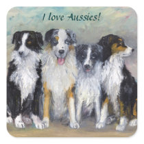 Pirate and Daughters - Australian Shepherds Sticker