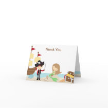 Pirate and Mermaid Thank You Note Cards