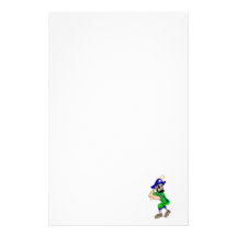 Pirate Baseball Player Stationery Paper