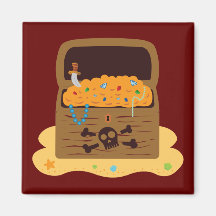 Pirate Booty Treasure Chest Fridge Magnet