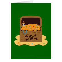 Pirate Booty Treasure Chest Greeting Card
