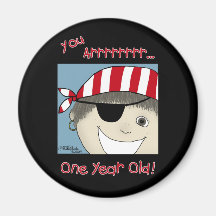 Pirate Boy one year old Refrigerator Magnet