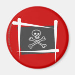 Pirate Brush Flag Magnet
