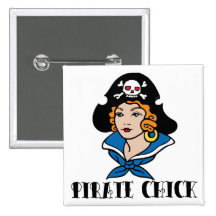 Pirate Chick Tattoo Pin