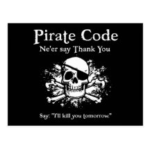 Pirate Code: Thank You Post Card