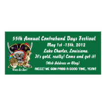Pirate Contraband Days Louisiana 30 Colours Custom Rack Card