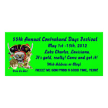 Pirate Contraband Days Louisiana 30 Colours Rack Card Design