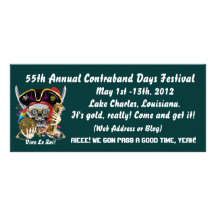 Pirate Contraband Days Louisiana 30 Colours Custom Rack Cards