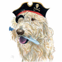 Pirate Cream Labradoodle photo sculptures