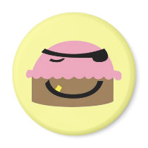 Pirate Cupcake Magnet