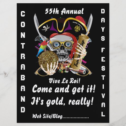 Pirate Days Lake Charles, Louisiana. 50 Colours Personalised Flyer