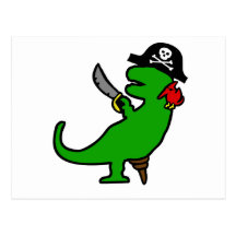 Pirate Dinosaur Postcard