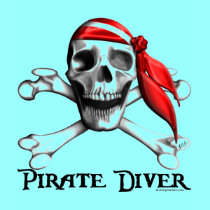 Pirate Diver Ladies White T-shirt
