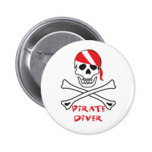 Pirate Diver Pinback Buttons