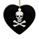 Pirate Flag Heart ornaments