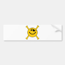 Pirate flag Smiley Bumper Stickers