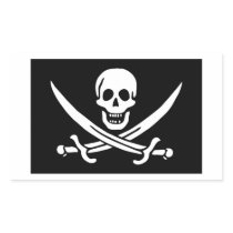 Pirate Flag Rectangular Stickers