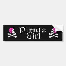 Pirate Girl Sticker Bumper Stickers