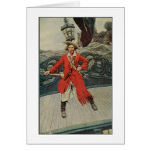 Pirate in Red Coat Greeting Card