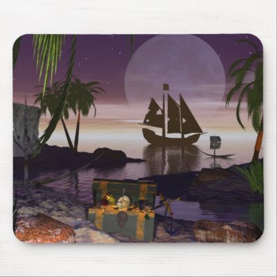 Pirate Island Mousepad by DragonCat