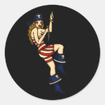 Pirate Lady Round Stickers