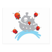 Pirate Ladybugs Postcard postcards