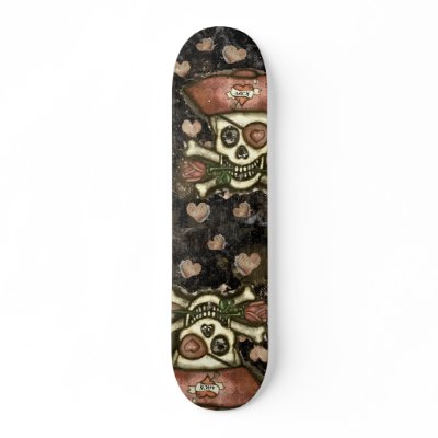 Pirate Love Graphic Skateboard by jamiecreates1