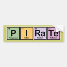 Pirate made of Elements Bumper Stickers