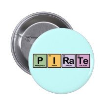 Pirate made of Elements Pinback Button