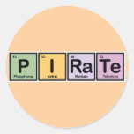 Pirate made of Elements Round Stickers