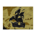 Pirate Map #1, Tattered Ship postcards