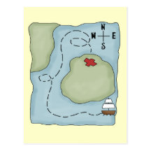 Pirate Map Postcards