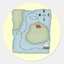 Pirate Map Sticker