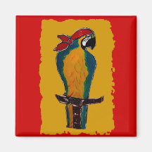 Pirate Parrot Fridge Magnet