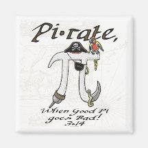 Pirate Pi Day Gear Magnets