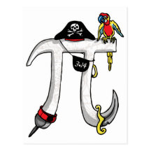 Pirate Pi Day Gear Postcards