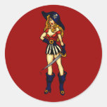 Pirate Queen Round Stickers