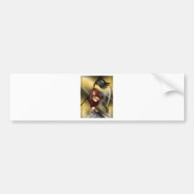 Pirate Queen with Flag Bumper Sticker