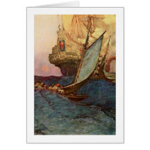 Pirate Ship at Sea Cards